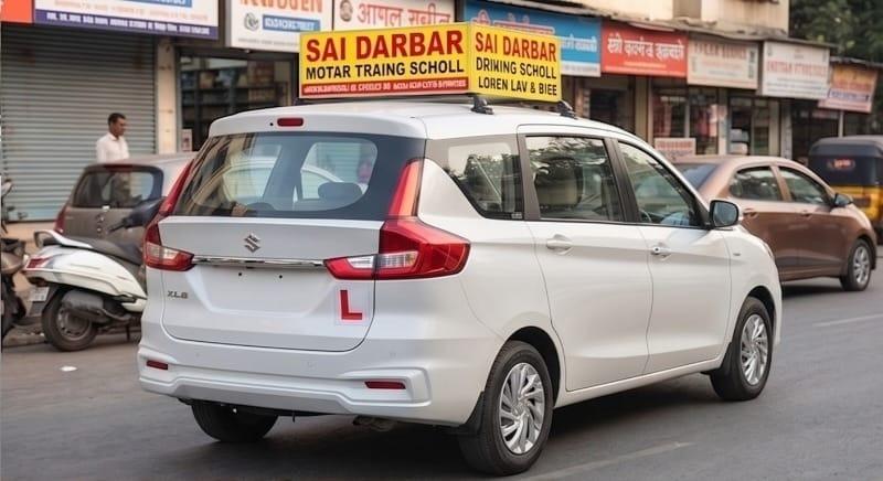 White Suzuki Ertiga Rear Profile - Sai Darbar Motor Training School Thane